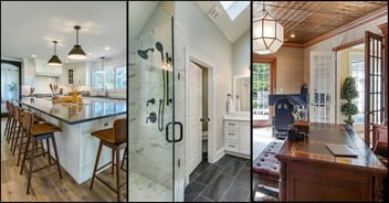 Three images of remodels completed by Thompson Communities Custom Homes and Renovations