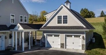 Garage addition to a custom home in Chester County by Thompson Communities
