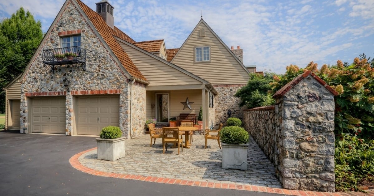 Custom Home Build in West Chester with stone features By Thompson Communities